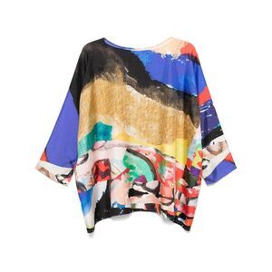 DANIELA GREGIS Abstract Print Oversized Cotton Shirt Women PINK Shirts
